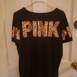 Victoria secret PINK vneck embellished tee shirt